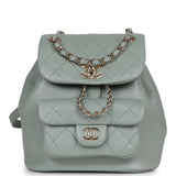 Chanel Small Duma Backpack Light Blue Lambskin Light Gold Hardware