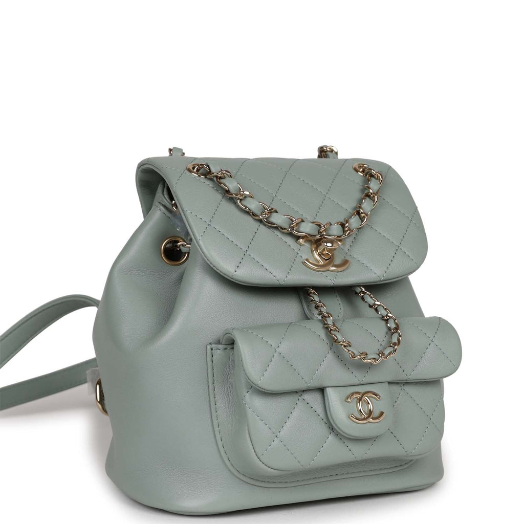 Chanel Small Duma Backpack Light Blue Lambskin Light Gold Hardware –  Madison Avenue Couture