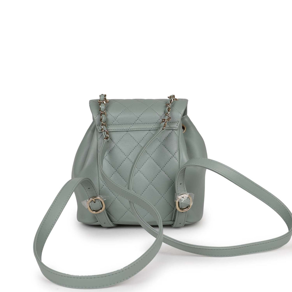 Pre-owned Gabrielle Leather Backpack In Green