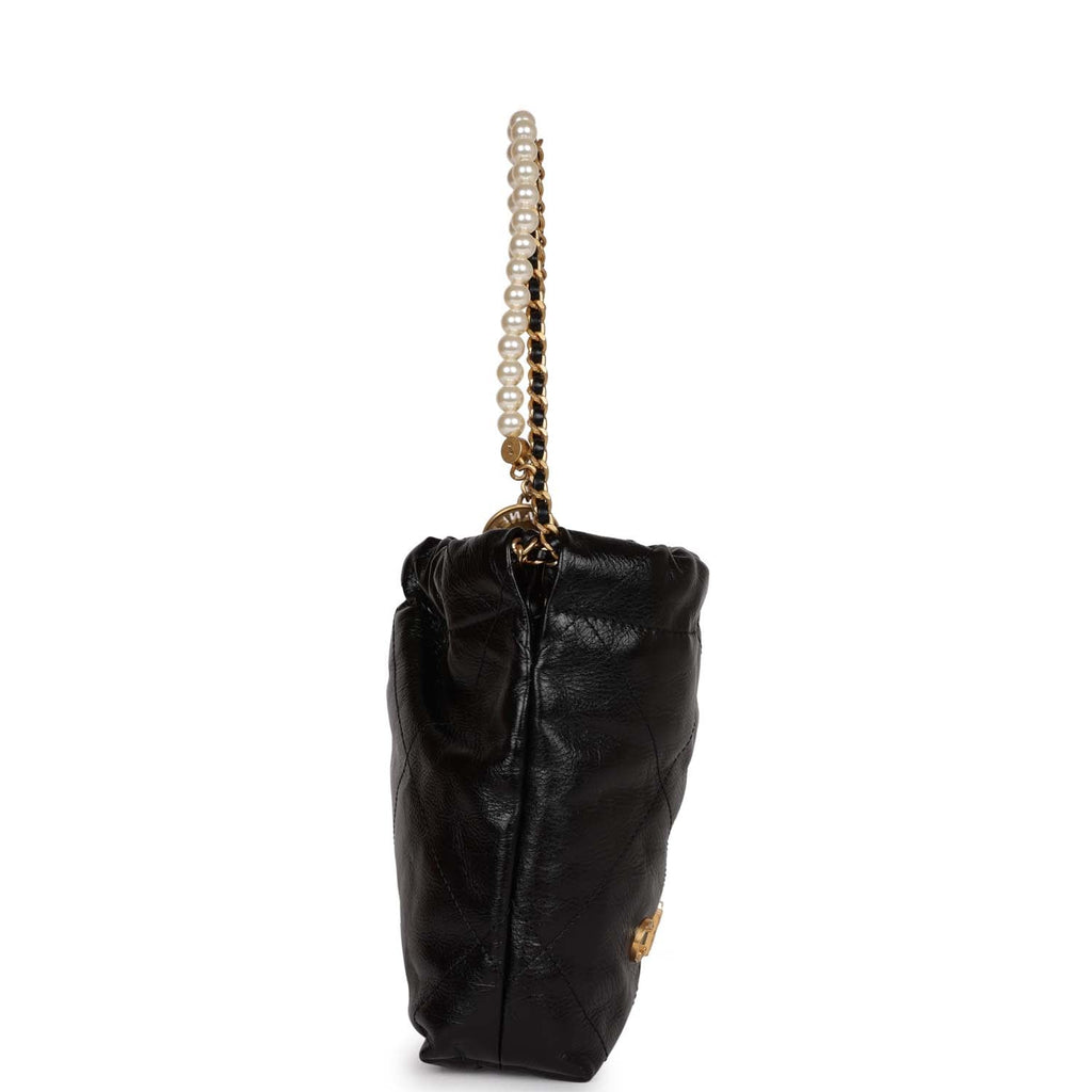 Chanel Black Quilted Calfskin Imitation Pearl Strap Mini 22 Hobo Bag Gold  Hardware, 2023 Available For Immediate Sale At Sotheby's