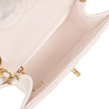 Chanel Mini Sweet Classic Flap White Caviar Aged Gold Hardware