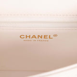 Chanel Mini Sweet Classic Flap White Caviar Aged Gold Hardware