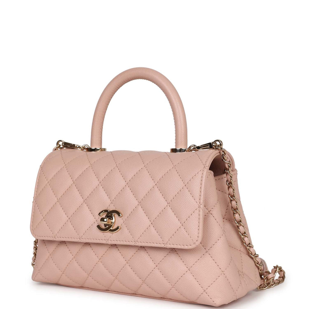 Chanel Iridescent Pink Caviar Quilted Small Coco Handle Flap at the best  price