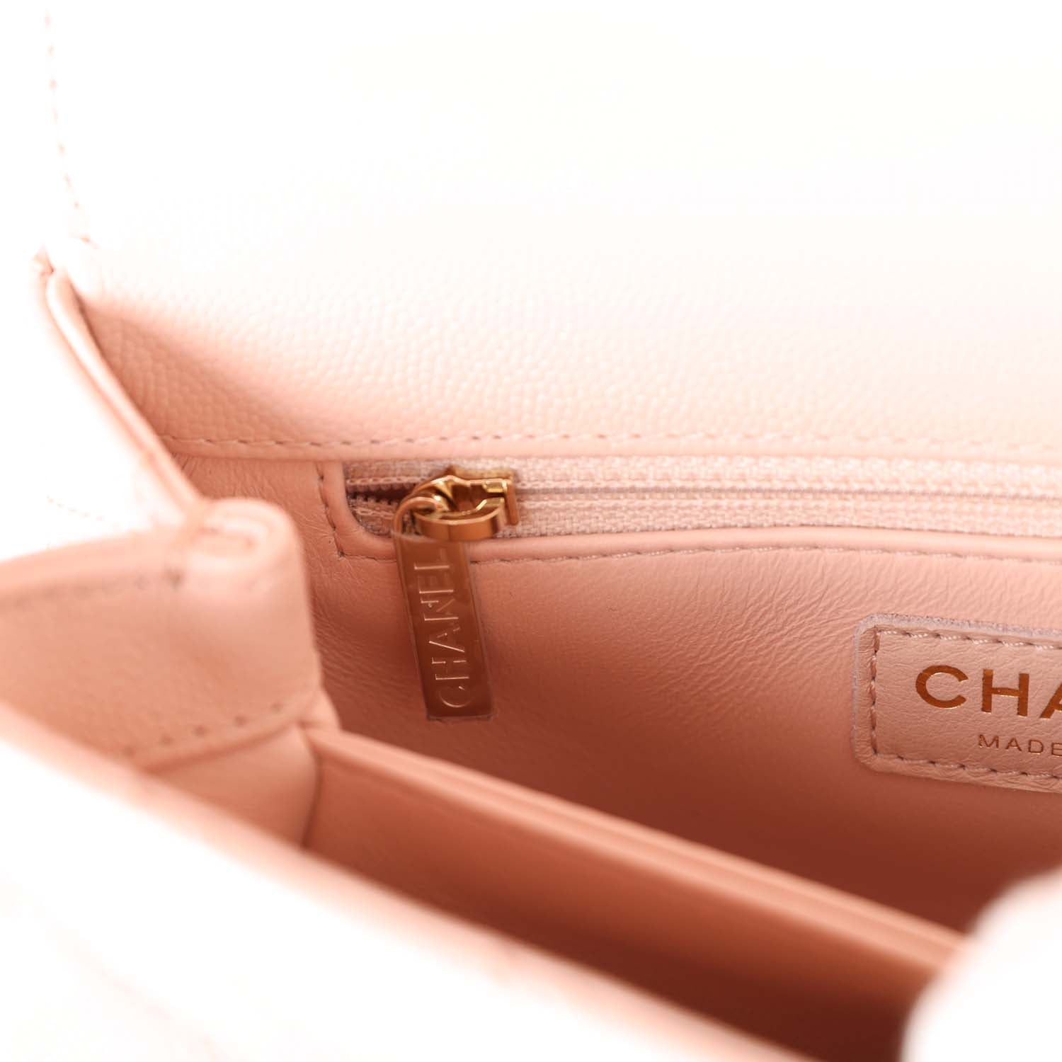Chanel Small Coco Handle Light Pink Caviar Light Gold Hardware