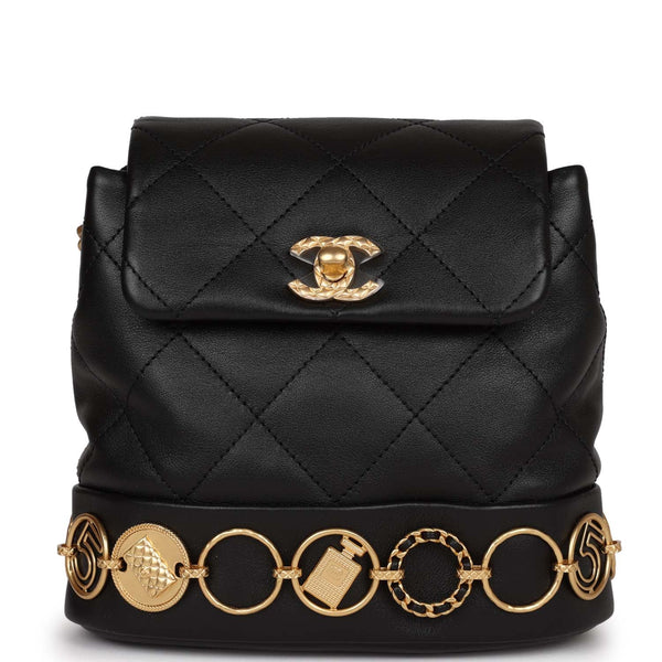 CHANEL Aged Calfskin Lucky Charms 2.55 Reissue Mini Clutch With Chain Black  966561