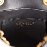 Chanel Small Charm Backpack Black Calfskin Aged Gold Hardware