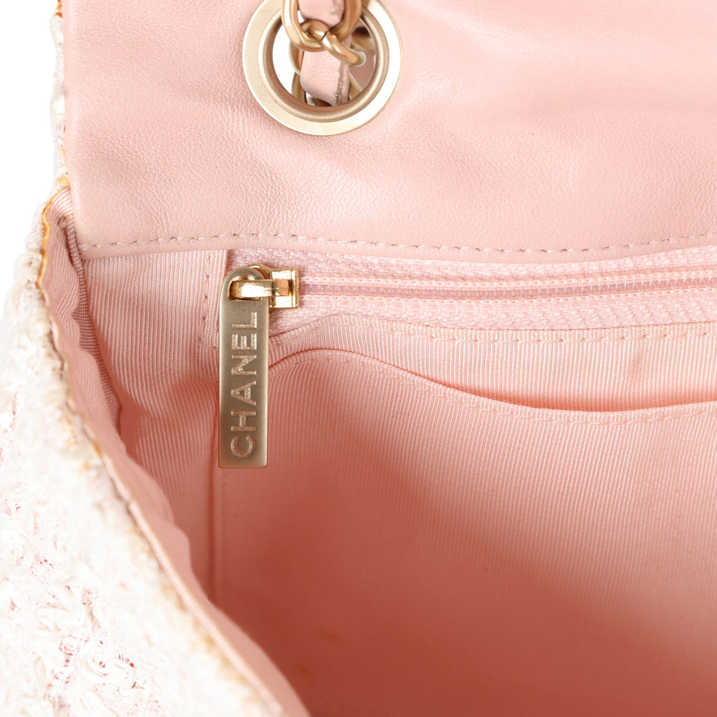 Chanel Pink Quilted Calfskin Leather and Felt Mini Flap Bag - Yoogi's Closet