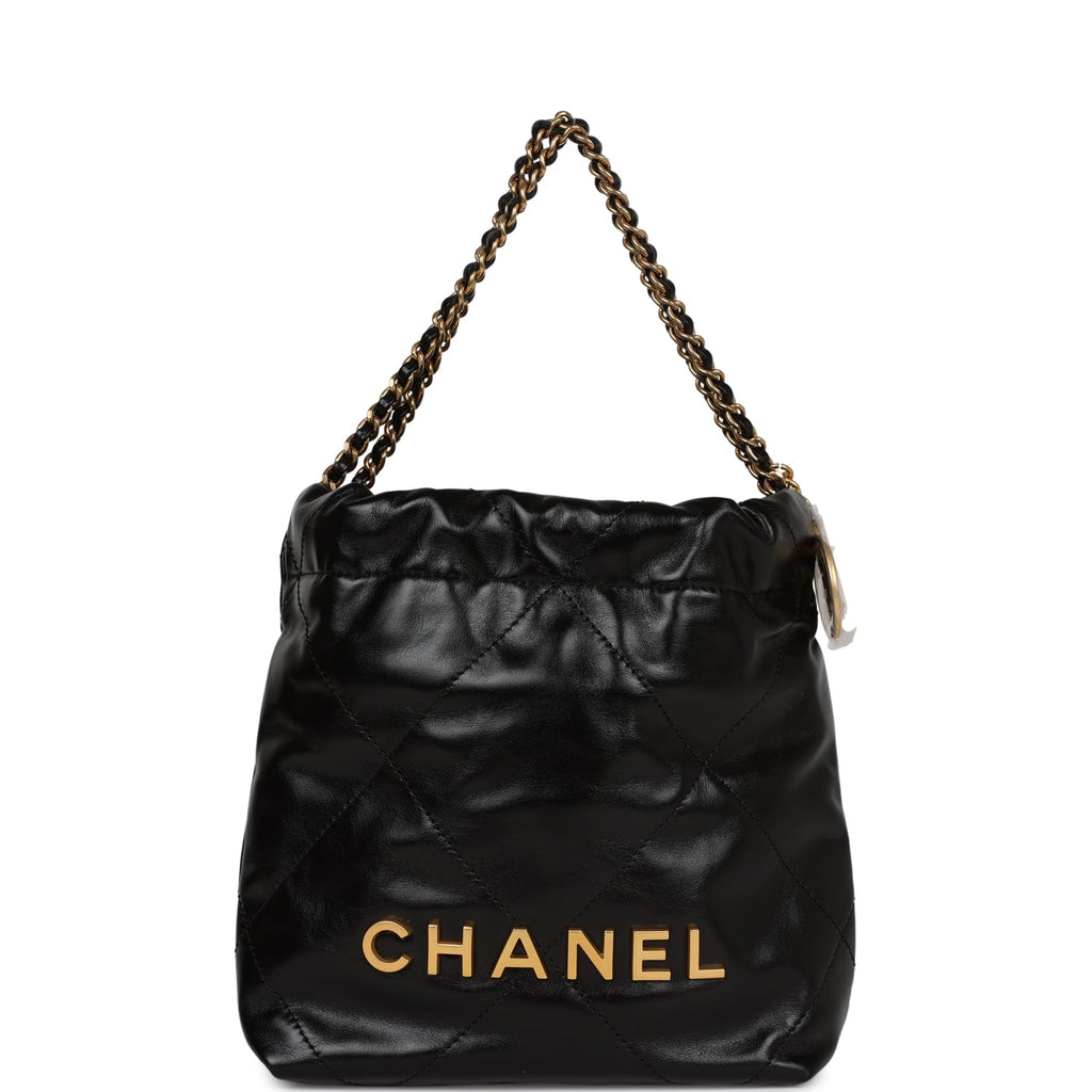 Chanel Small 22 Bag SO Black Calfskin Black Hardware