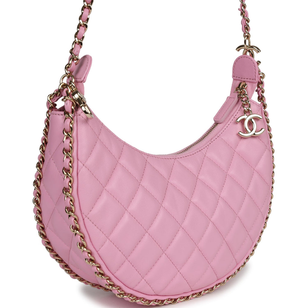 Chanel Small Hobo Bag Pink Lambskin Gold Hardware 23S – Coco