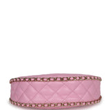 Chanel Small Chain Around Hobo Pink Lambskin Gold Hardware