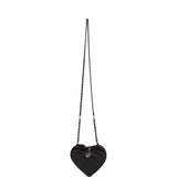 Chanel Hearts Chain Clutch Black and White Patent Calfskin Gold Hardware