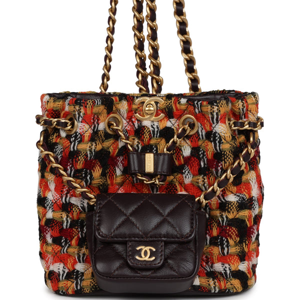 Chanel Small 22 Bag Burgundy and Black Tweed Gold Hardware – Madison Avenue  Couture