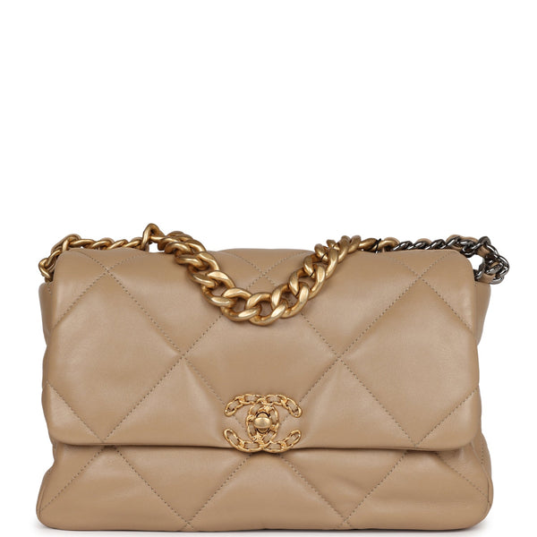 Get your hands on the stunning Chanel Beige 19 Bag with Mixed Metal  Hardware – Only Authentics