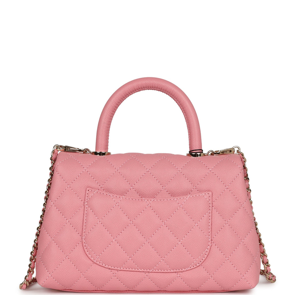 Chanel Coco Handle Mini Pink Caviar Quilted Light Gold Hardware