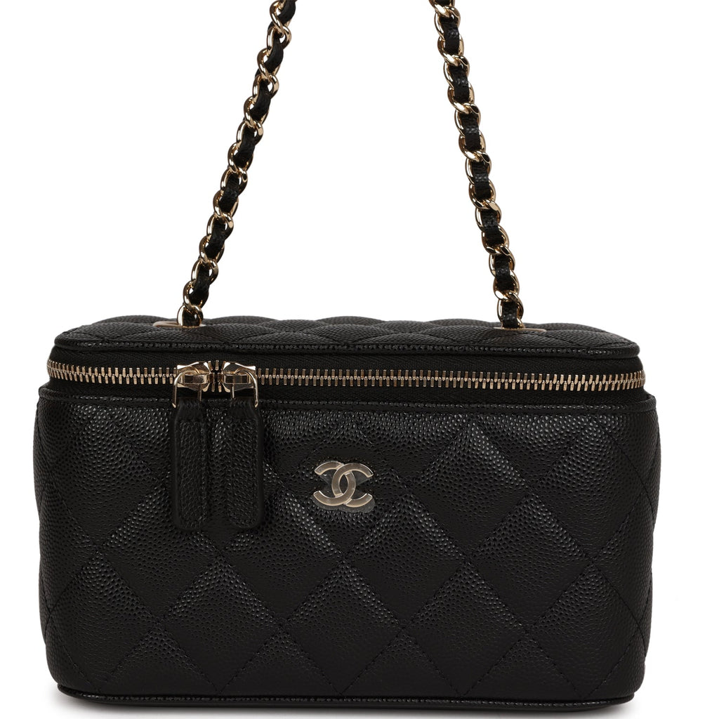 Chanel Small Classic Vanity Case Black Caviar Light Gold Hardware – Madison  Avenue Couture