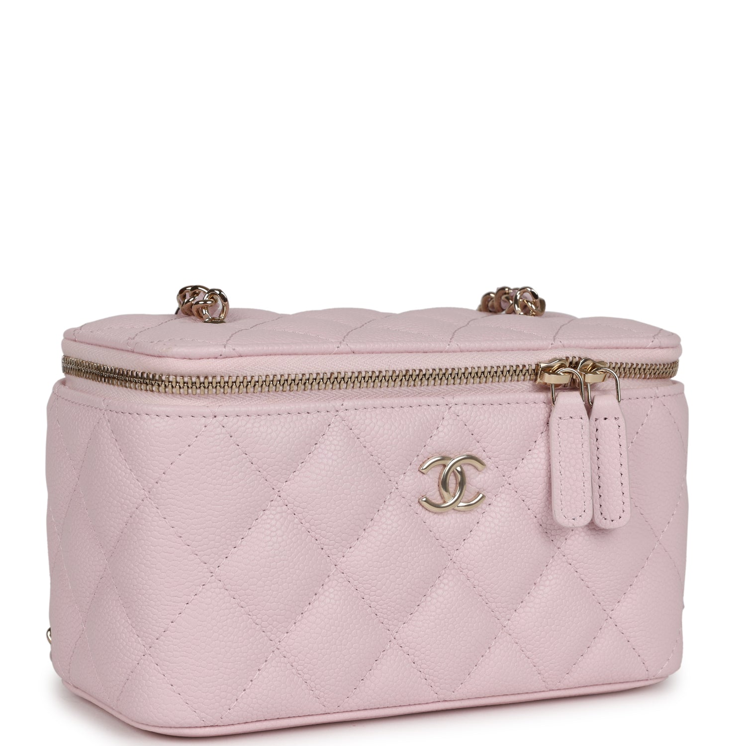 Chanel Small Vanity Case Light Pink Caviar Light Gold Hardware