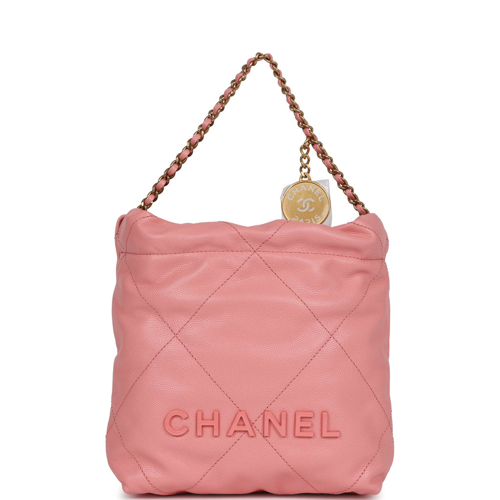 Chanel Mini 22 Bag Pink Shiny Caviar Gold Hardware – Madison