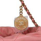 Chanel Mini 22 Bag Pink Shiny Caviar Gold Hardware