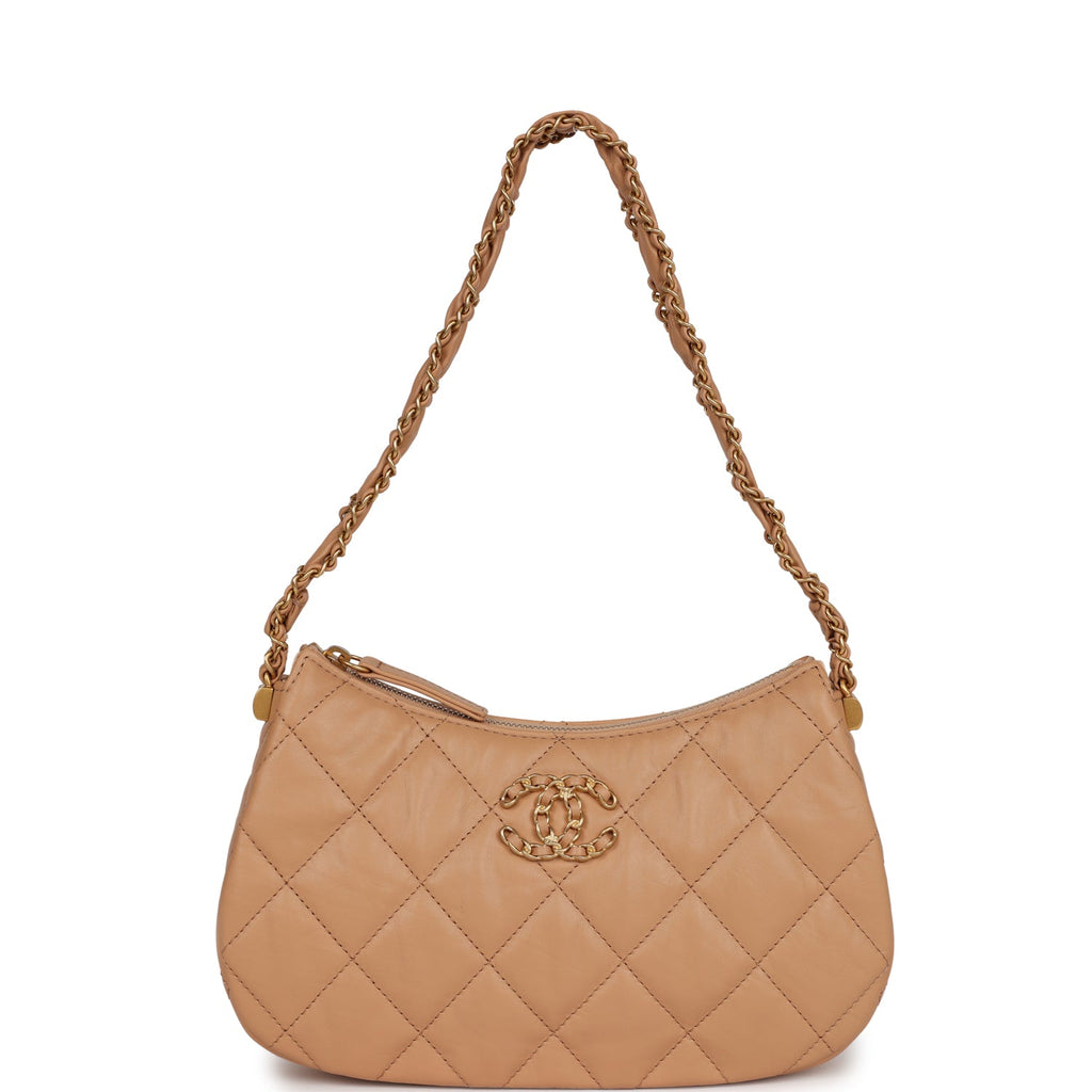 chanel quilted chain shoulder bag leather