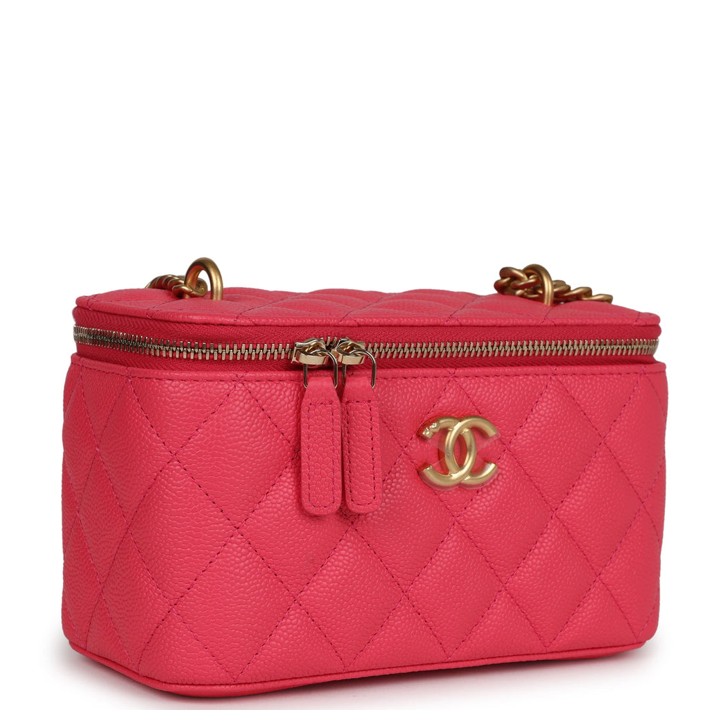 Chanel Small Vanity Case Hot Pink Caviar Brushed Gold Hardware ...