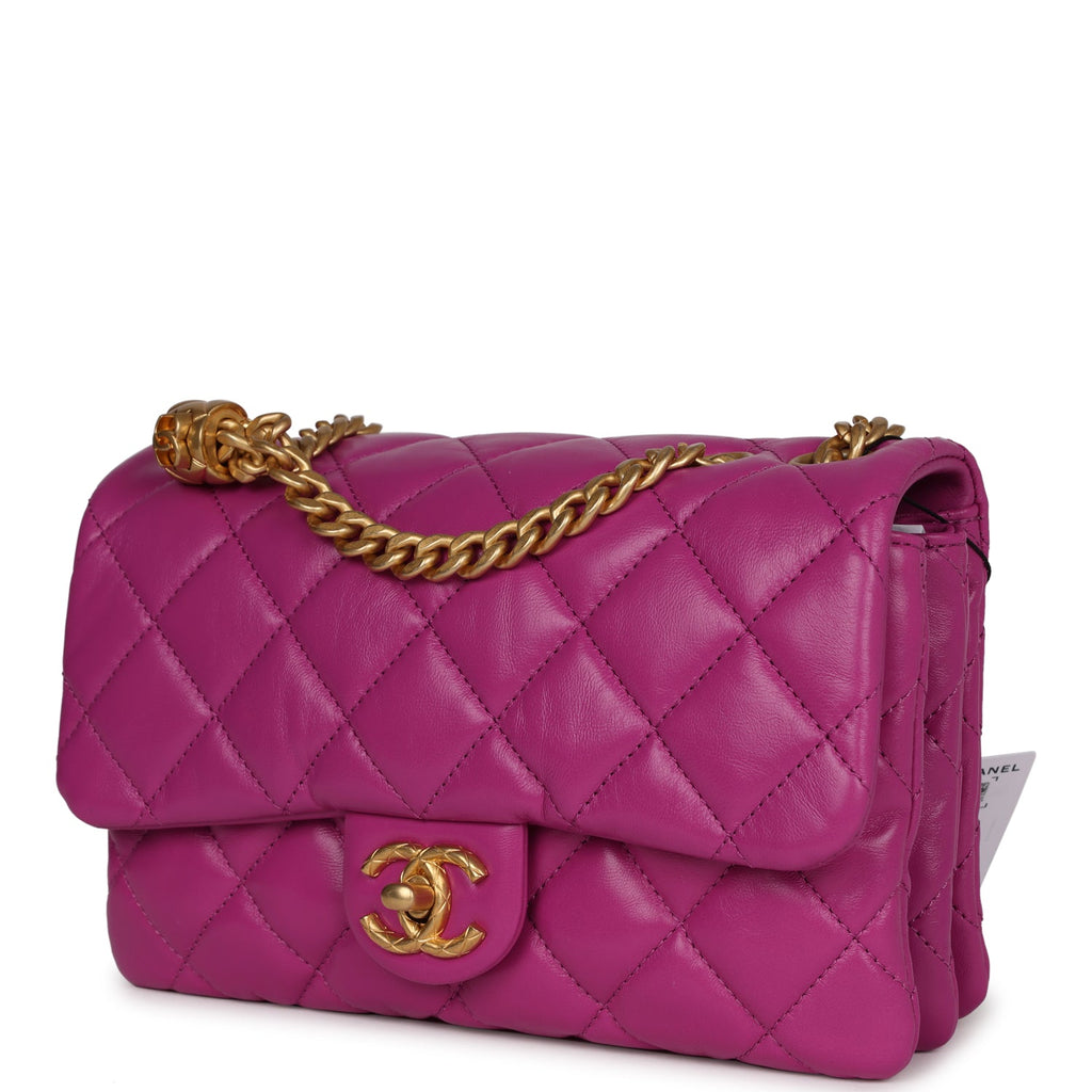 Chanel Red Lambskin Triple Accordion Flap Bag