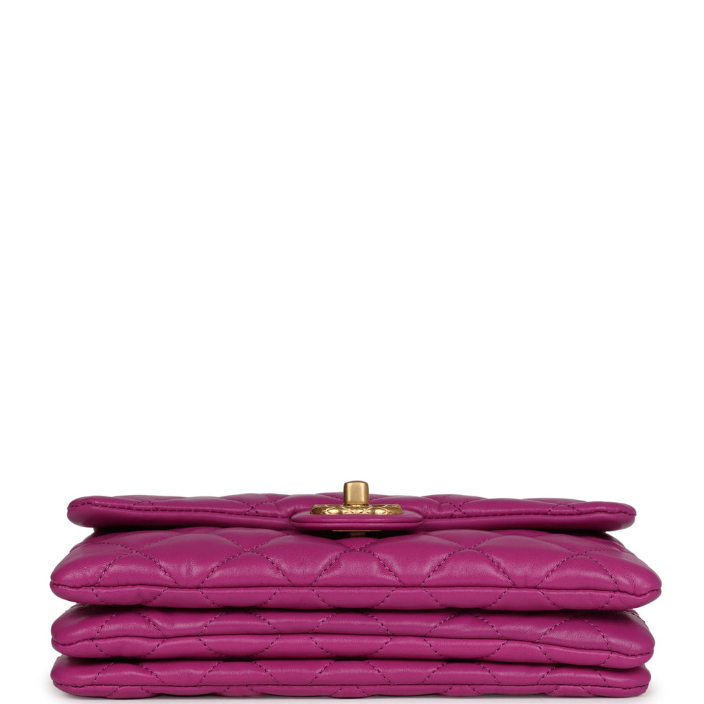 Chanel Small Crush Flap Bag Purple Shiny Aged Calfskin Brushed