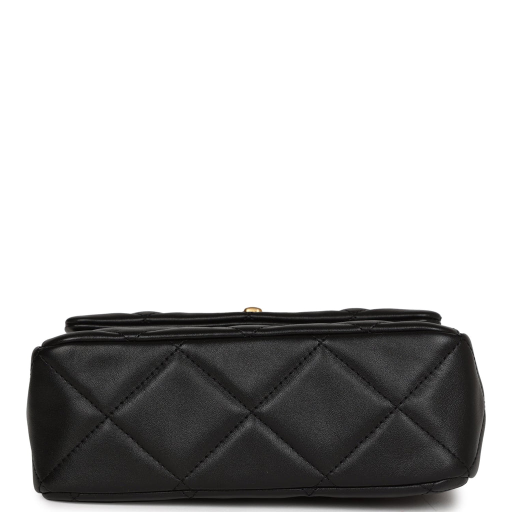 Chanel White Crumpled Calfskin Rectangular Mini Classic Flap Bag Black  Hardware