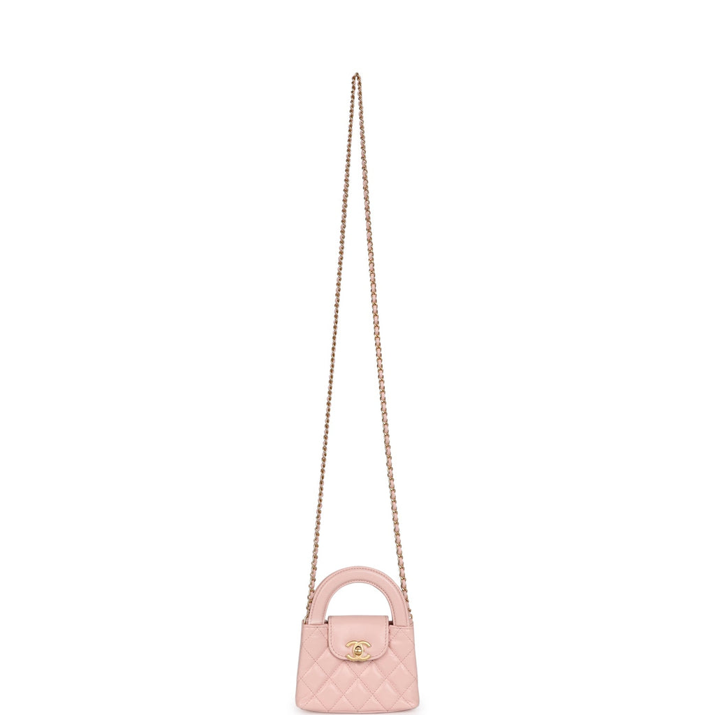 Chanel Nano Kelly Shopper Light Pink Shiny Aged Calfskin Brushed Gold –  Madison Avenue Couture