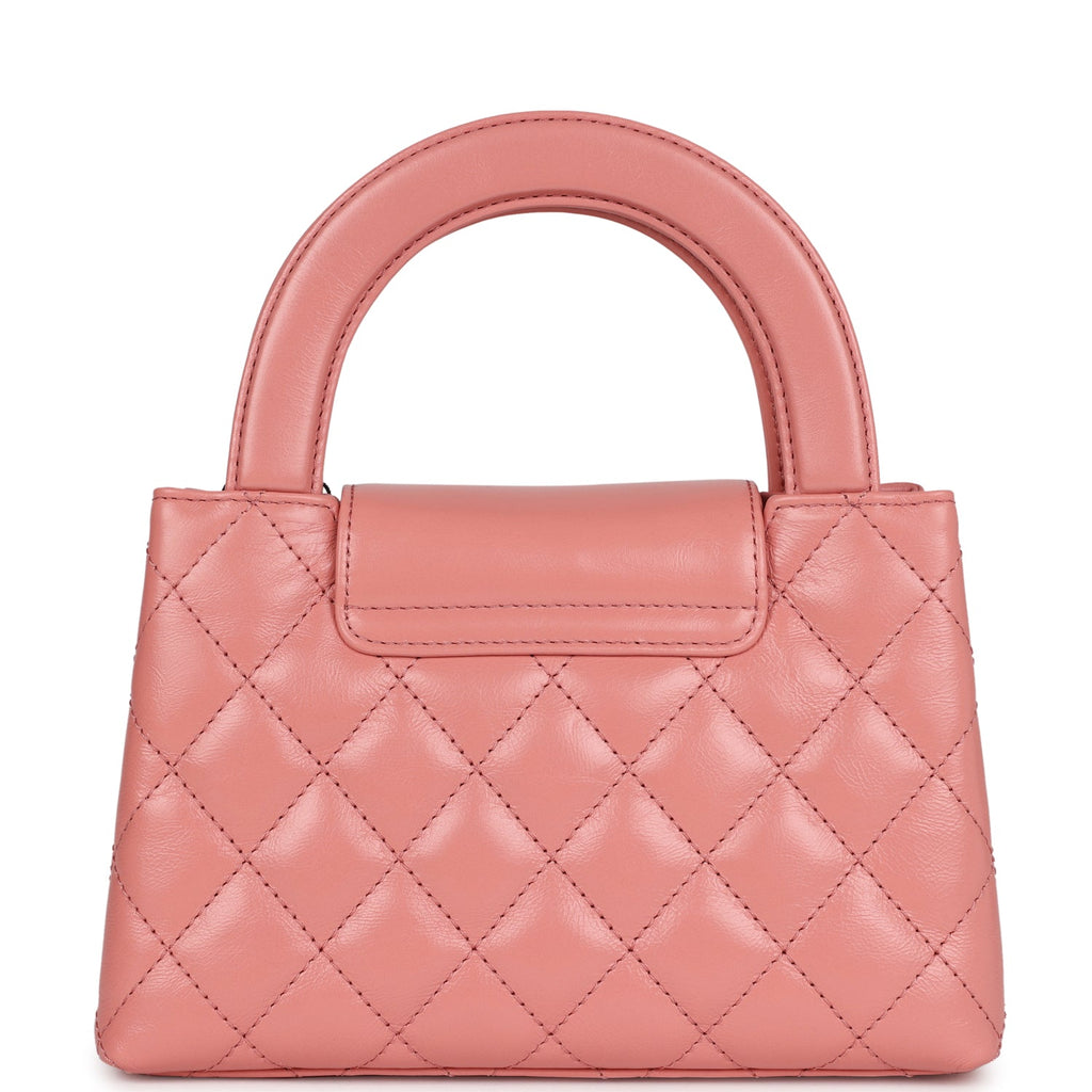 SOLD Chanel Pink Studded Chevron Medium Flap Bag