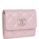 Chanel Mini Crossbody Wallet Pink Caviar Light Gold Hardware