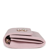 Chanel Mini Crossbody Wallet Pink Caviar Light Gold Hardware