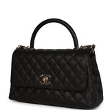 Chanel Small Coco Handle Flap Bag Black Caviar Gold Hardware