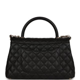 Chanel Small Coco Handle Flap Bag Black Caviar Gold Hardware