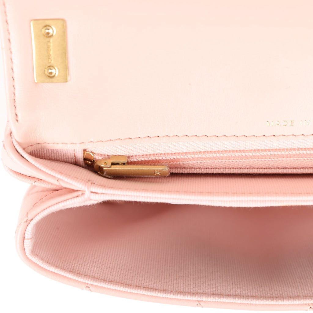 Chanel 19 Mini Flap Light Pink Aged Calfskin Brushed Gold Hardware –  Madison Avenue Couture