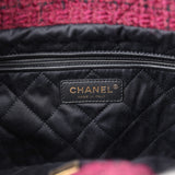 Chanel Small 22 Bag Burgundy and Black Tweed Gold Hardware