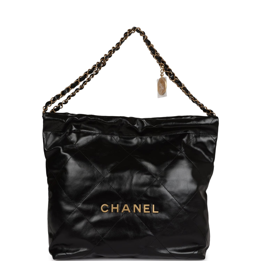 Chanel Small 22 Bag Black Shiny Crumpled Calfskin Gold Hardware – Madison  Avenue Couture