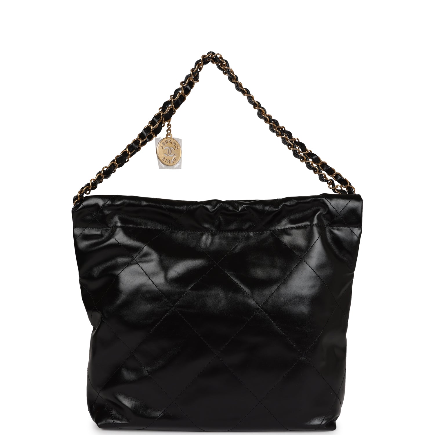 MEDIUM CD BOBBY 22CM DARK GREY CALFSKIN GOLD HARDWARE
