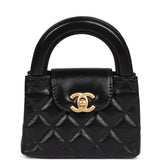 Chanel Nano Kelly Shopper Black Shiny Aged Calfskin Brushed Gold Hardware