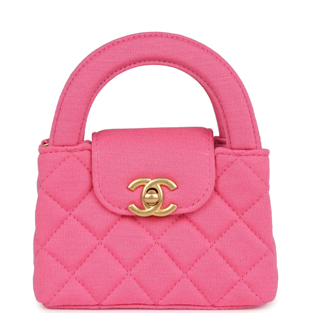 Chanel Nano Kelly Shopper Hot Pink Jersey Brushed Gold Hardware – Madison  Avenue Couture