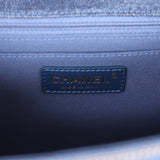 Chanel Square Flap Blue Denim Antique Gold Hardware