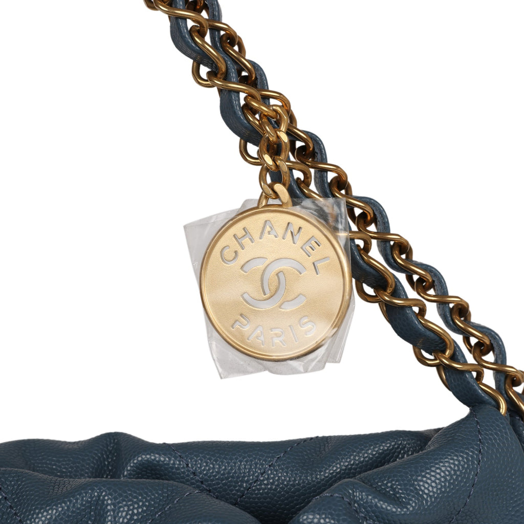Chanel Small 22 Bag Blue Caviar Gold Hardware – Madison Avenue Couture
