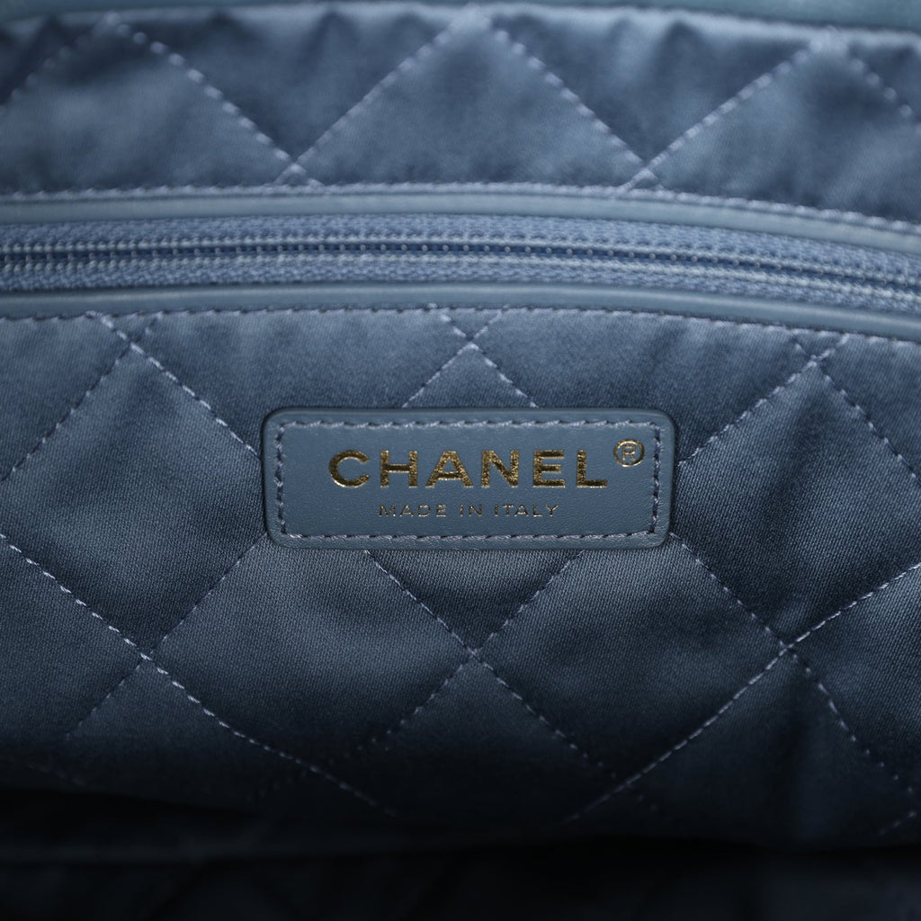 Chanel Small 22 Bag Blue Caviar Gold Hardware