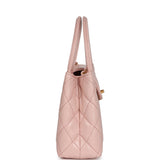 Chanel Small Kelly Shopper Light Pink Shiny Aged Calfskin Brushed Gold Hardware