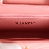 Chanel Small Kelly Shopper Pink Shiny Aged Calfskin Brushed Gold Hardware