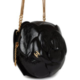 Chanel Camellia Clutch with Chain Black Shiny Calfskin Gold Hardware