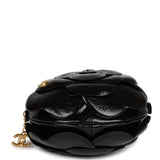 Chanel Camellia Clutch with Chain Black Shiny Calfskin Gold Hardware