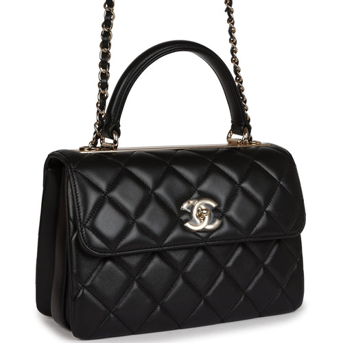 Chanel Small Trendy CC Bag Black Lambskin Gold Hardware