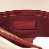 Chanel Coco Chevron Flap Bag Ivory Lambskin Light Gold Hardware