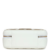 Chanel Golden Plate Vanity Case White Lambskin Gold Hardware