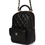 chanel mini caviar backpack Chanel Mini Phone Holder Backpack Black Caviar Light Gold Hardware